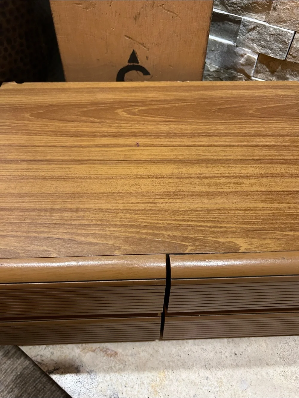 Woodgrain Stackable Storage Box - Brown - Picture 4 of 16